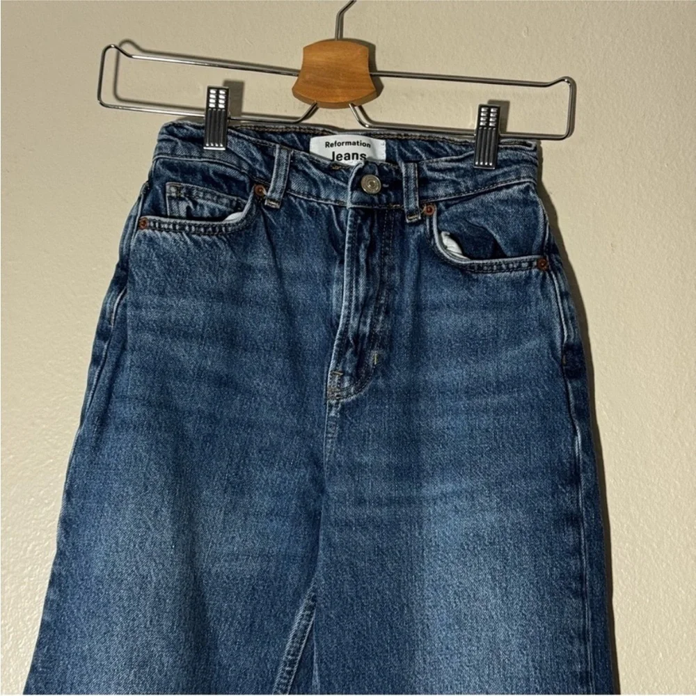 reformation wide leg Classic Blue Women's Jeans - Picture 3 of 8
